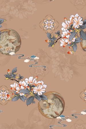 真丝印花花型图片