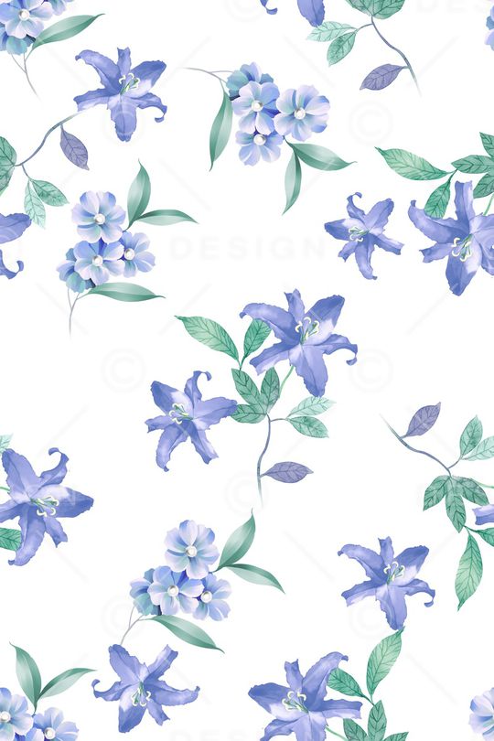 绿植树叶印花花型图片