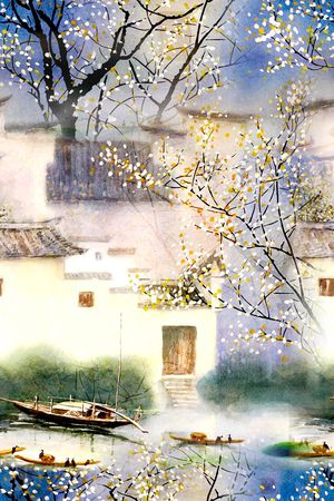 水彩印花花型图片