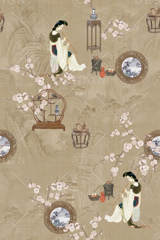 香云纱印花花型图片