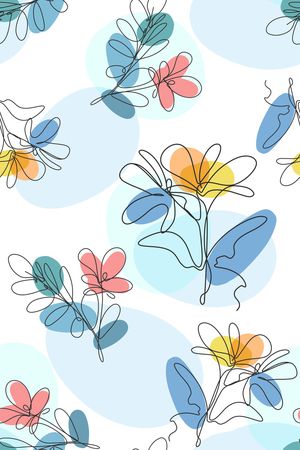 线条花印花花型图片