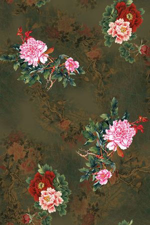 绿植树叶印花花型图片