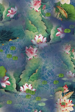 绿植树叶印花花型图片