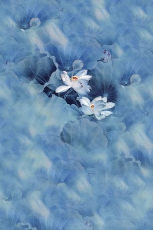 水墨风印花花型图片