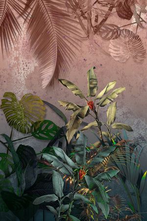 绿植树叶印花花型图片