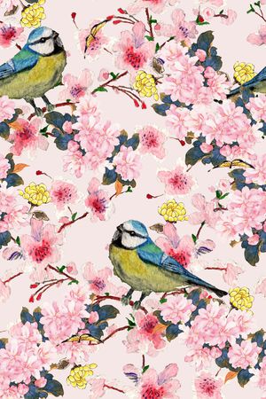 花鸟印花花型图片