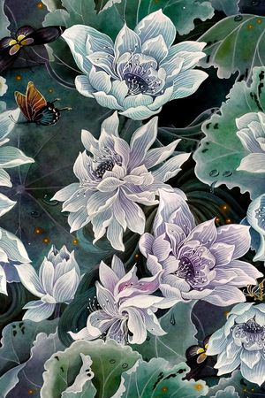 油画花型印花花型图片