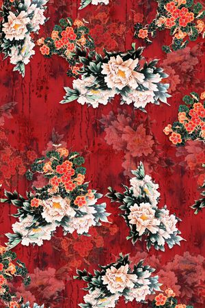 旗袍印花花型图片