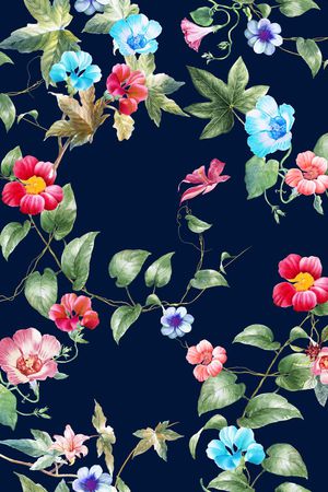 水彩印花花型图片