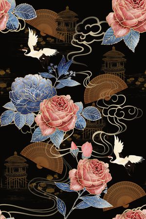 扇子印花花型图片