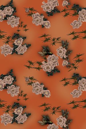 绿植树叶印花花型图片