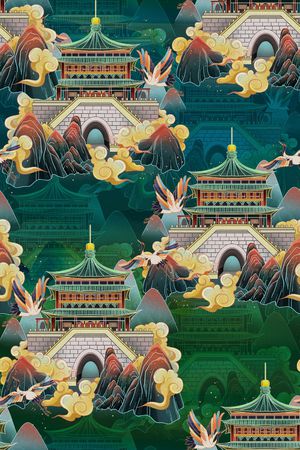 建筑印花花型图片