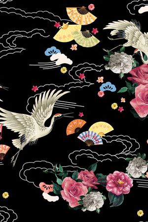 扇子印花花型图片
