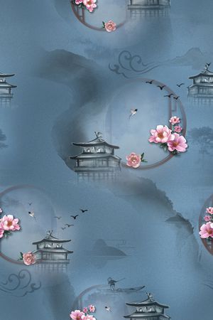 绿植树叶印花花型图片