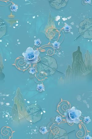绿植树叶印花花型图片