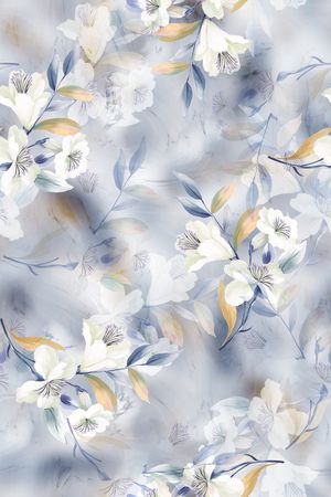 抽象花卉印花花型图片