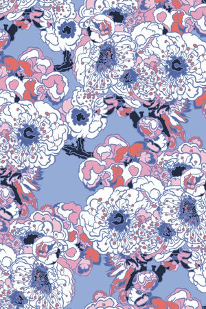 年轻女性印花花型图片