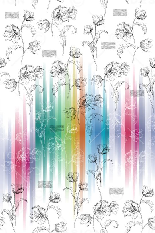线条印花花型图片