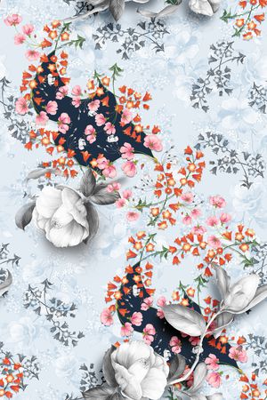 小花卉印花花型图片