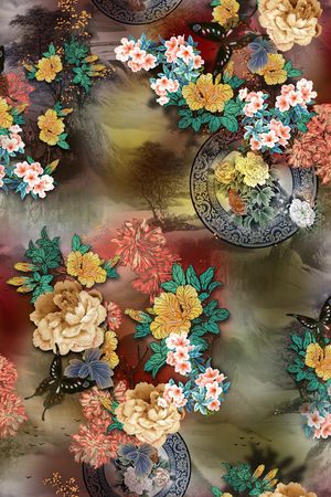 花卉印花花型图片