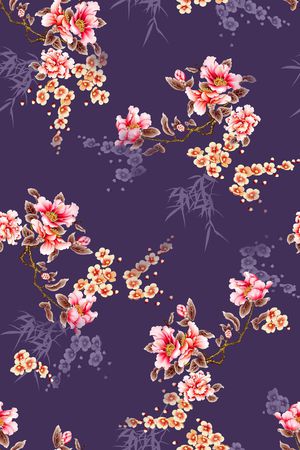 旗袍印花花型图片