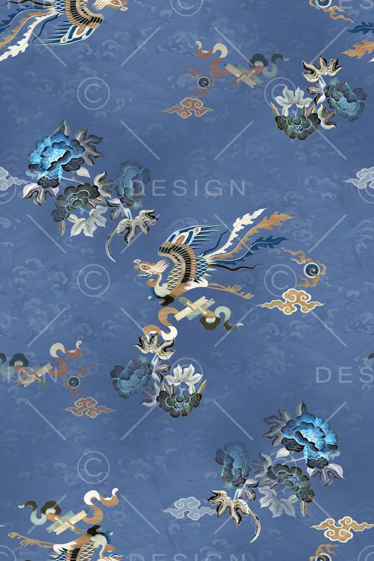 凤凰印花花型图片