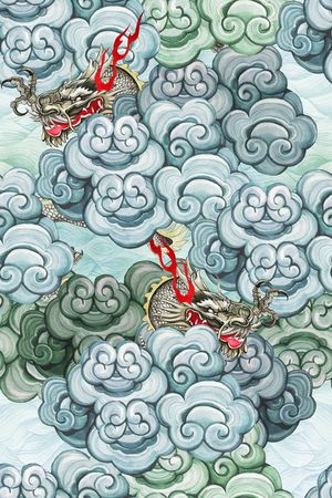 旗袍印花花型图片