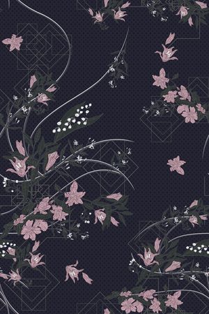 几何印花花型图片