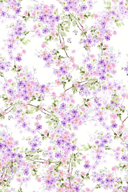 清爽底花卉印花花型图片