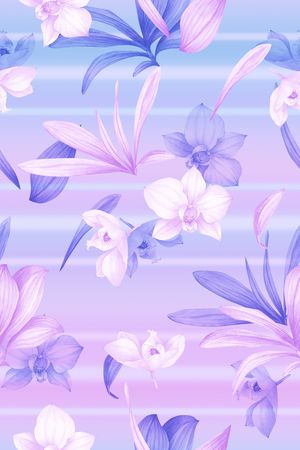 春夏花型印花花型图片