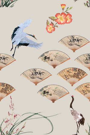 扇子印花花型图片