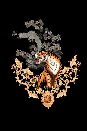 老虎印花花型图片