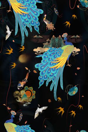 复古印花花型图片