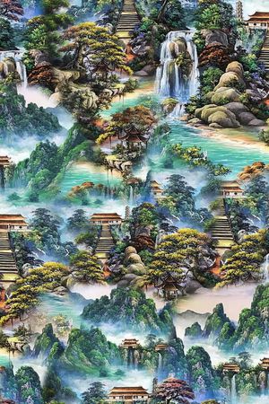 风景印花花型图片