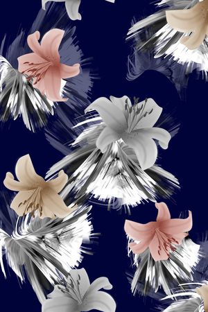 彩底花卉印花花型图片