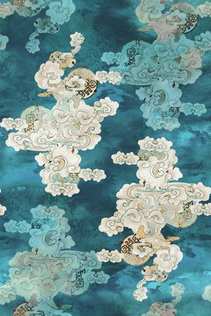 祥云印花花型图片