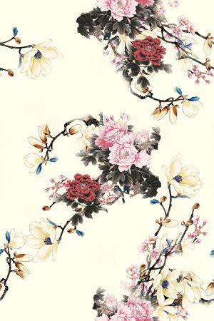 牡丹印花花型图片