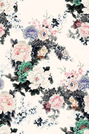 牡丹印花花型图片
