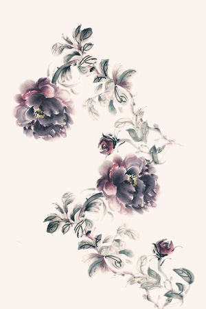 牡丹印花花型图片