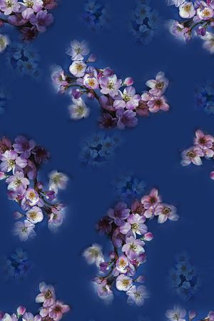 手绘花卉印花花型图片