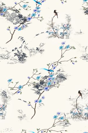 素描印花花型图片