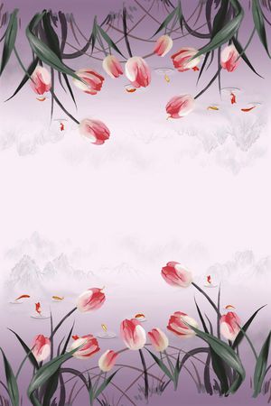 郁金香印花花型图片