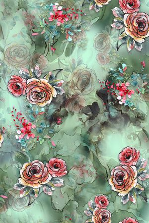 棉麻印花花型图片