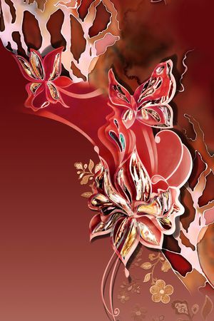抽象花卉印花花型图片