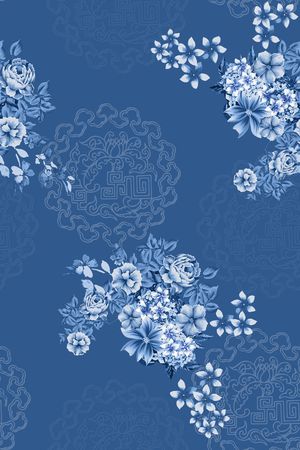 青花瓷印花花型图片