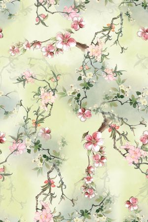 年轻女性印花花型图片