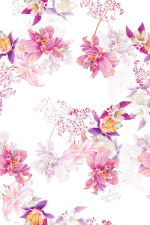 真丝印花花型图片