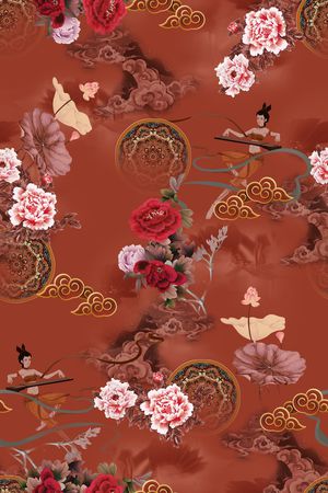 香云纱印花花型图片