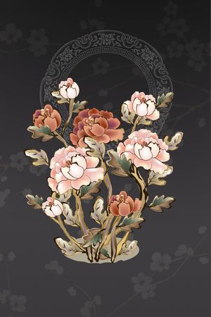 香云纱印花花型图片