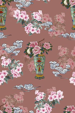 牡丹印花花型图片